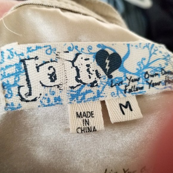 Jolt Metallic Gold Cropped Military Style Jacket w/ Exposed Asymmetrical Zipper - Picture 6 of 7